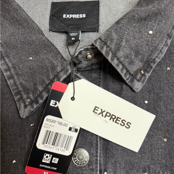 Express Gray Denim Jacket - Picture 8 of 9